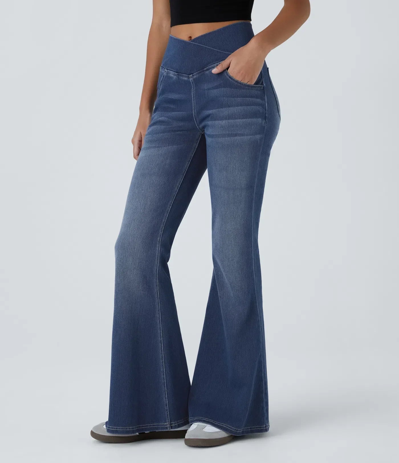 Women's Flared Pants High Waist Elastic
