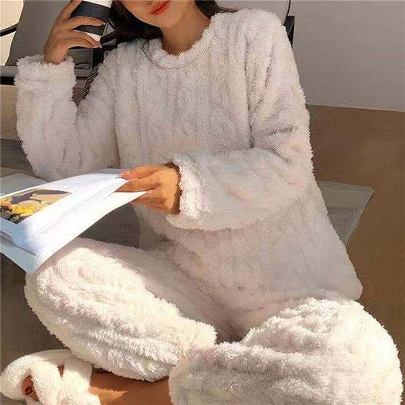 Women's Fleece Pyjama Set Warm and Comfortable for Nightwear