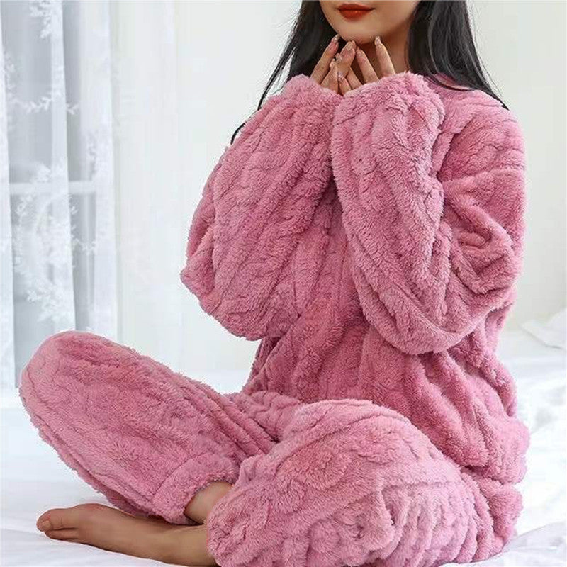Women's Fleece Pyjama Set Warm and Comfortable for Nightwear