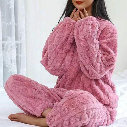 Women's Fleece Pyjama Set Warm and Comfortable for Nightwear