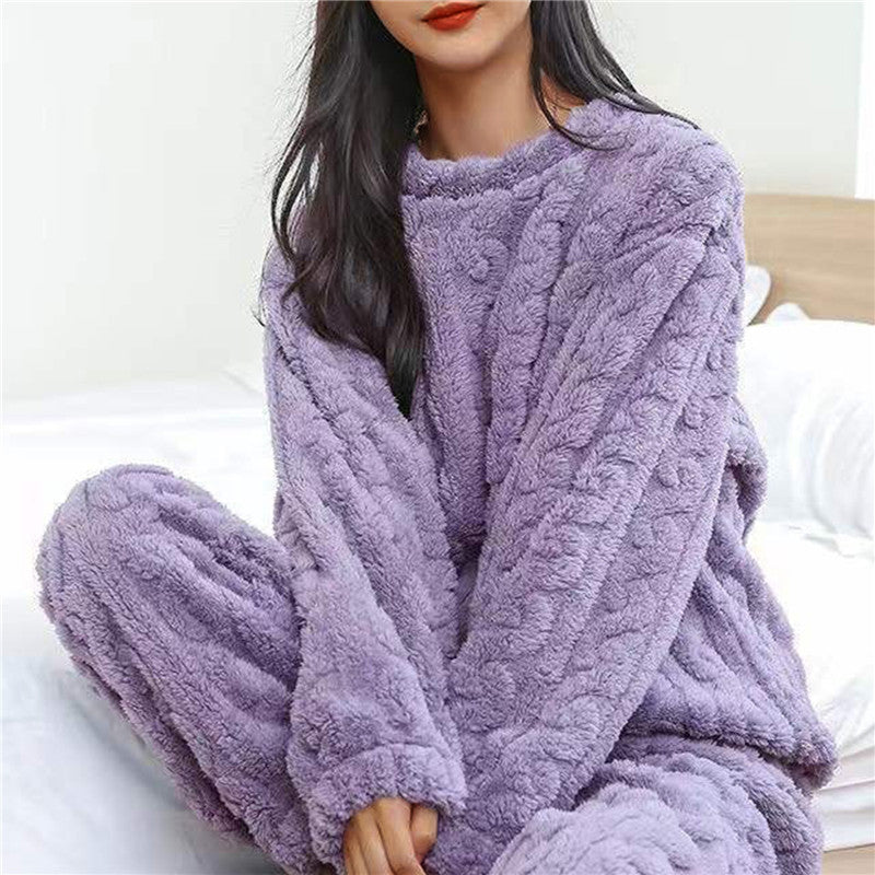 Women's Fleece Pyjama Set Warm and Comfortable for Nightwear