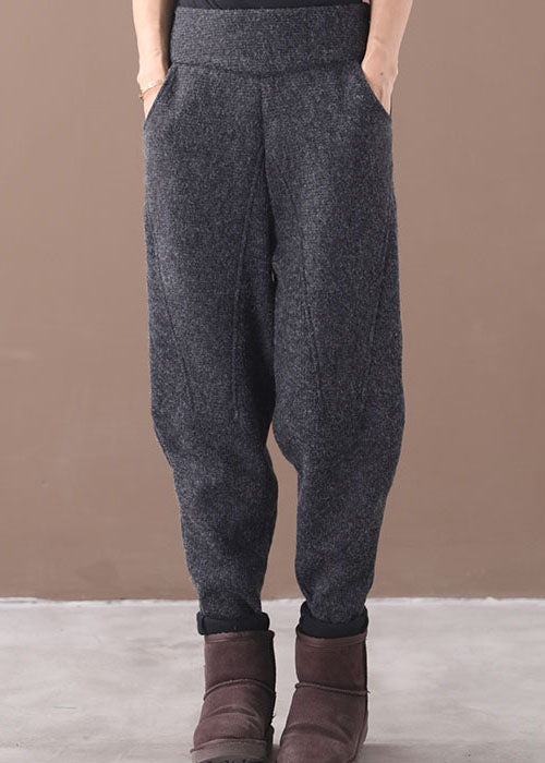 Women's Fleece Trousers with Pockets and Patchwork