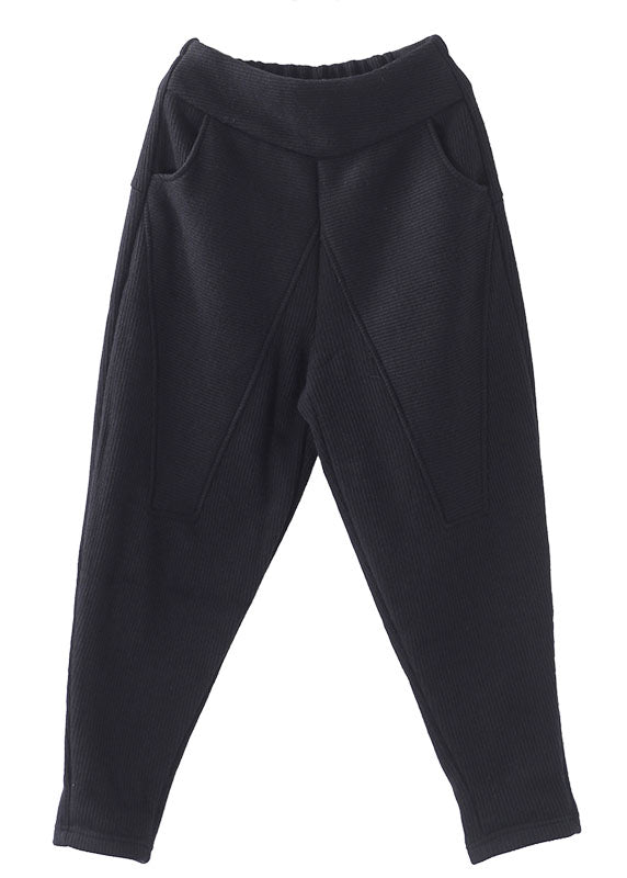 Women's Fleece Trousers with Pockets and Patchwork