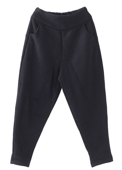 Women's Fleece Trousers with Pockets and Patchwork