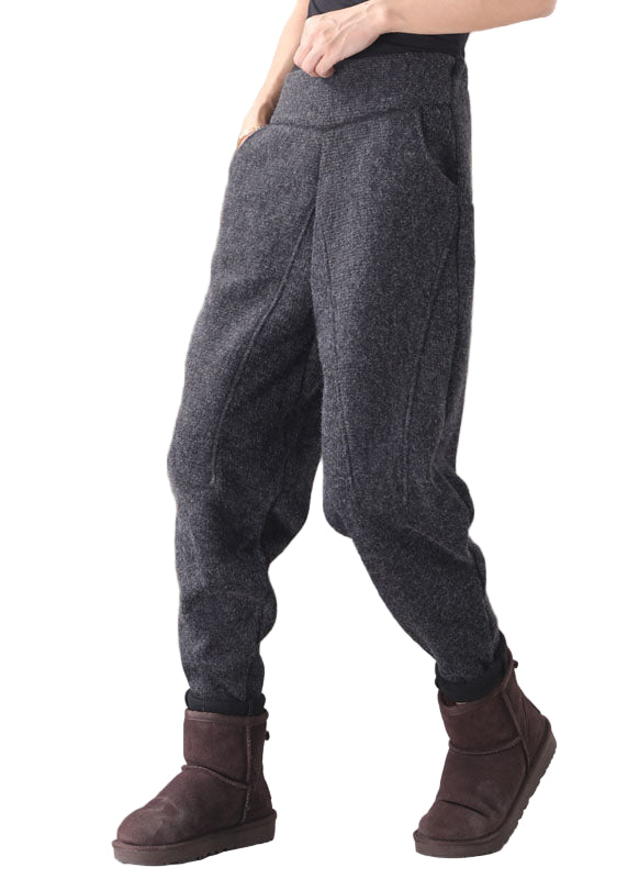 Women's Fleece Trousers with Pockets and Patchwork
