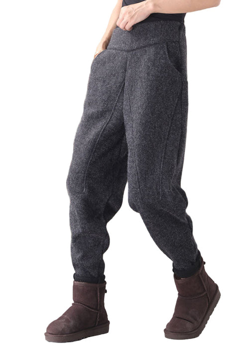 Women's Fleece Trousers with Pockets and Patchwork