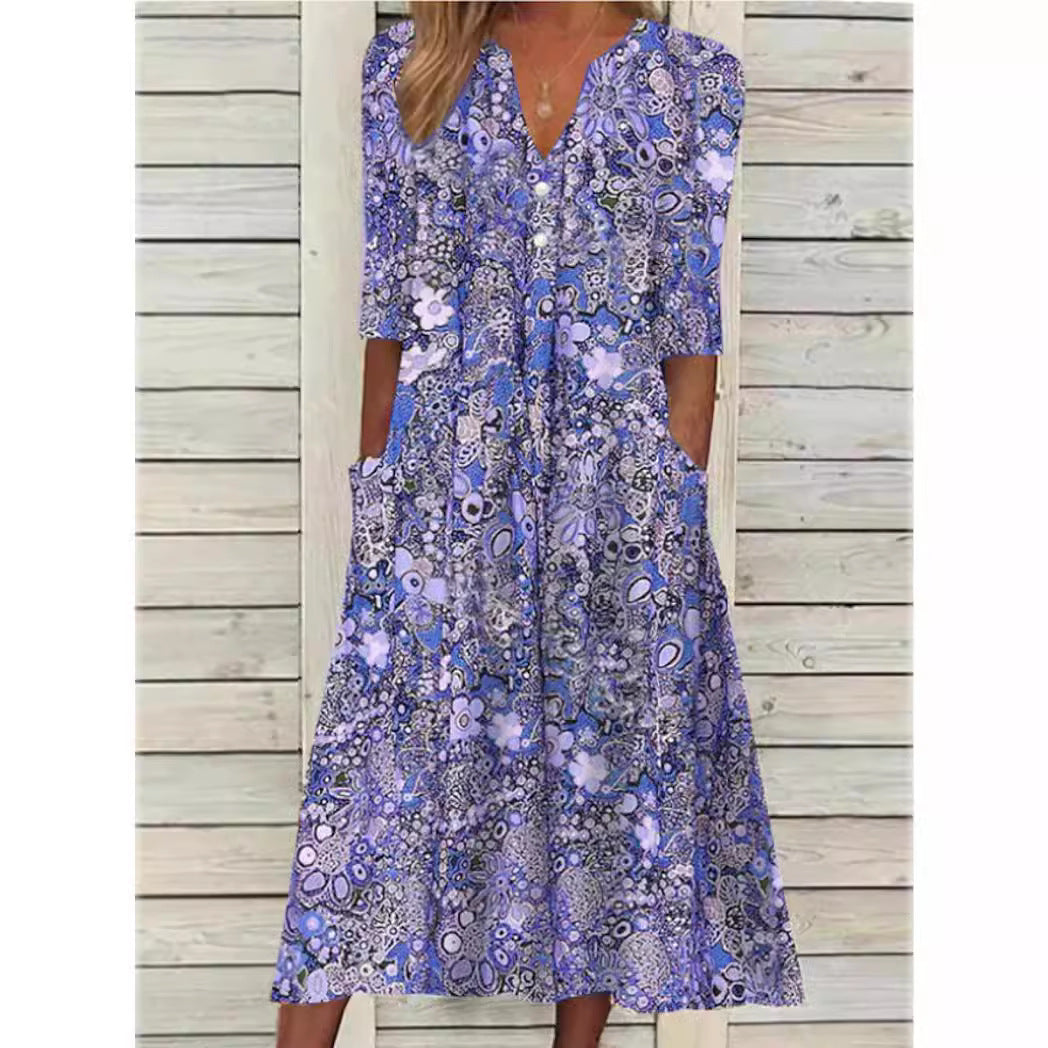 Women's Floral Dress Lightweight Breathable For Summer Dresses