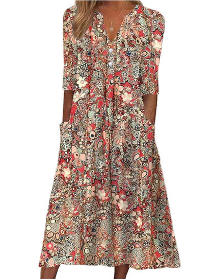 Women's Floral Dress Lightweight Breathable For Summer Dresses