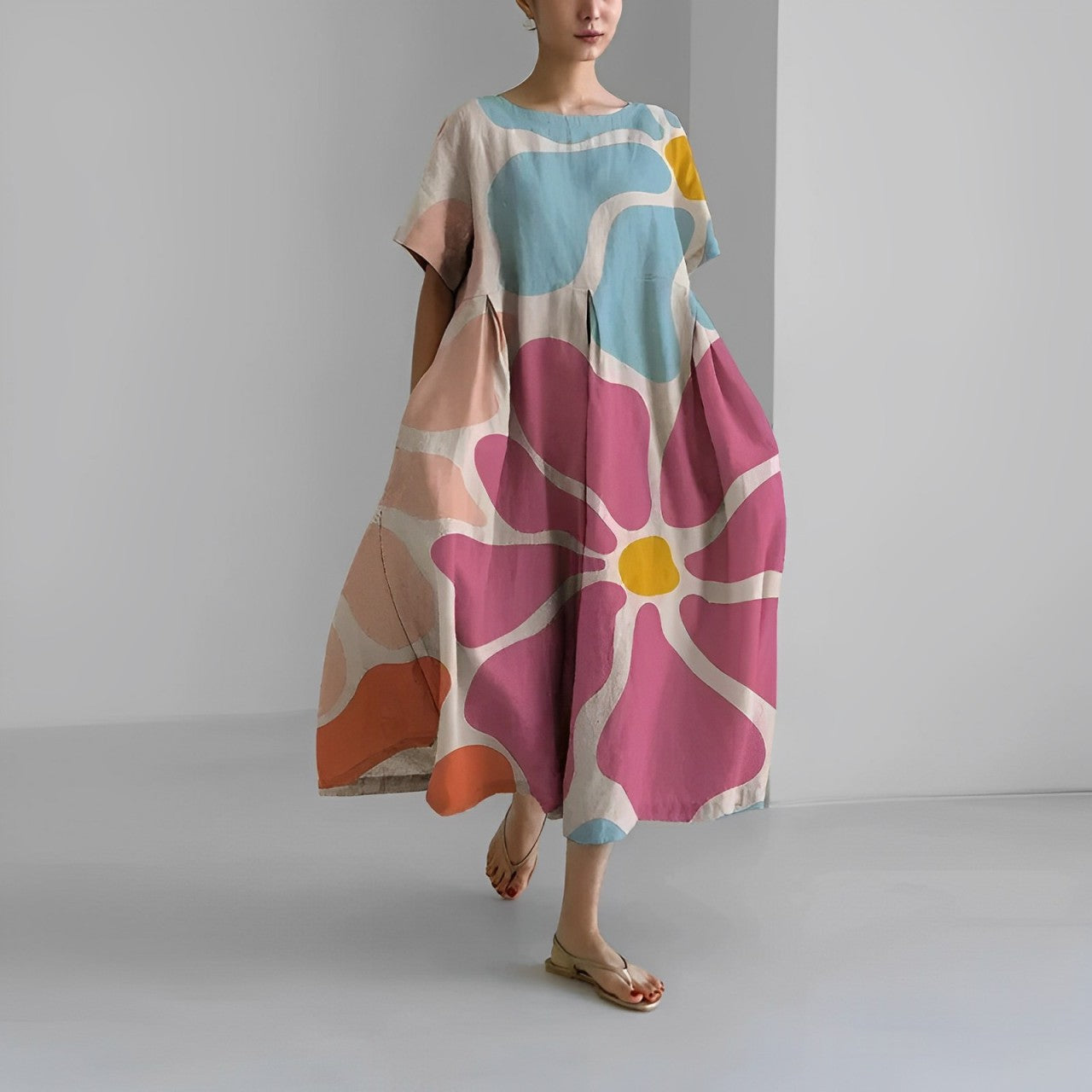 Women's Floral Print Dress Soft