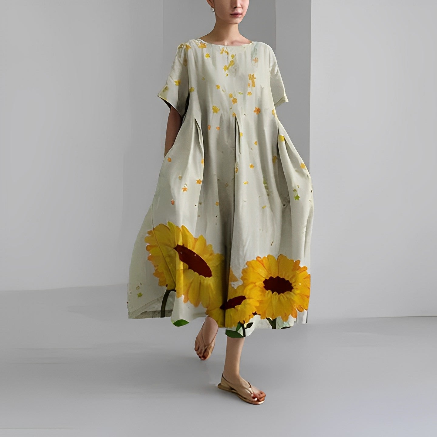 Women's Floral Print Dress Soft