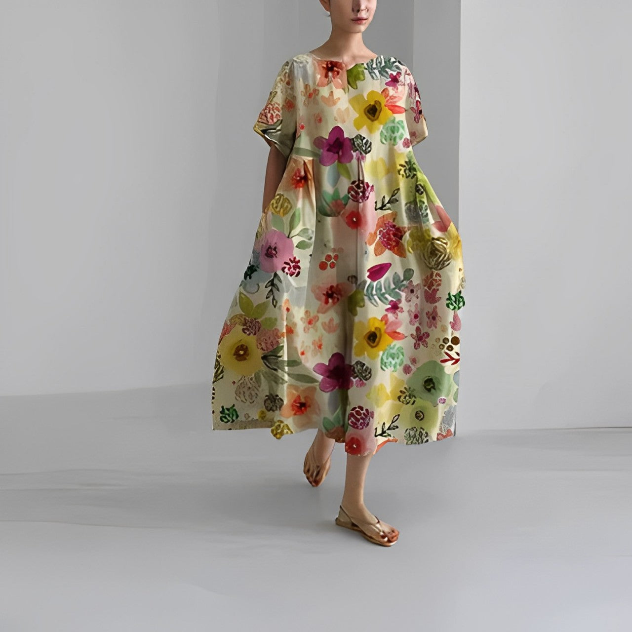 Women's Floral Print Dress Soft