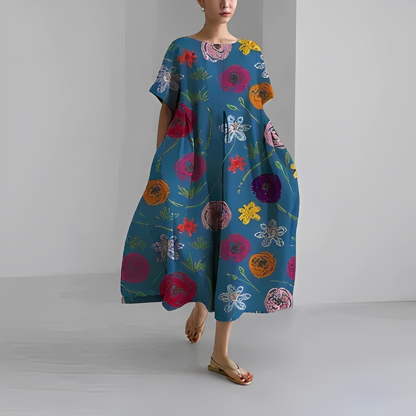Women's Floral Print Dress Soft