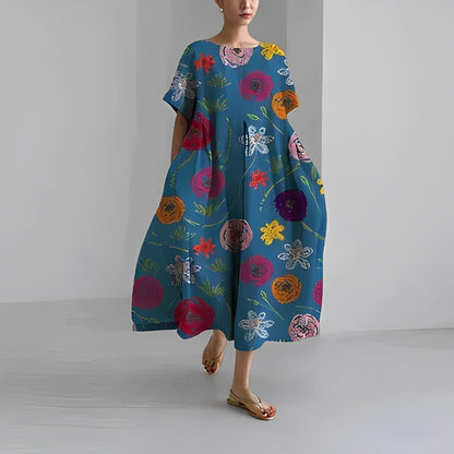 Women's Floral Print Dress Soft