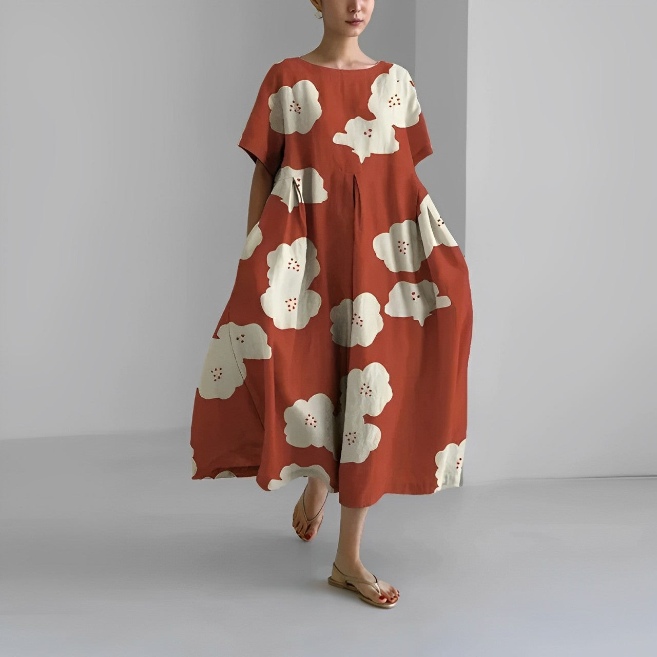 Women's Floral Print Dress Soft