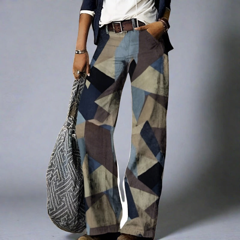 Women's Floral Print Jeans Casual Comfort