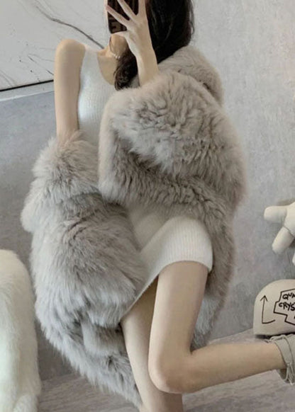 Women's Fuzzy Fur Fluffy Jacket with hood