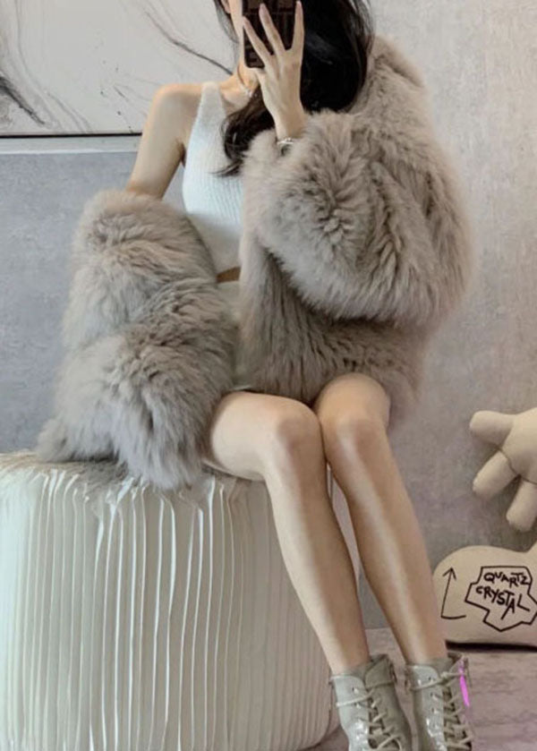 Women's Fuzzy Fur Fluffy Jacket with hood