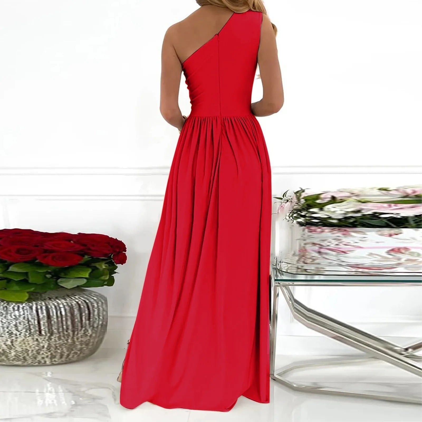Women's Gala Dress Asymmetric High Split Luxury Polyester