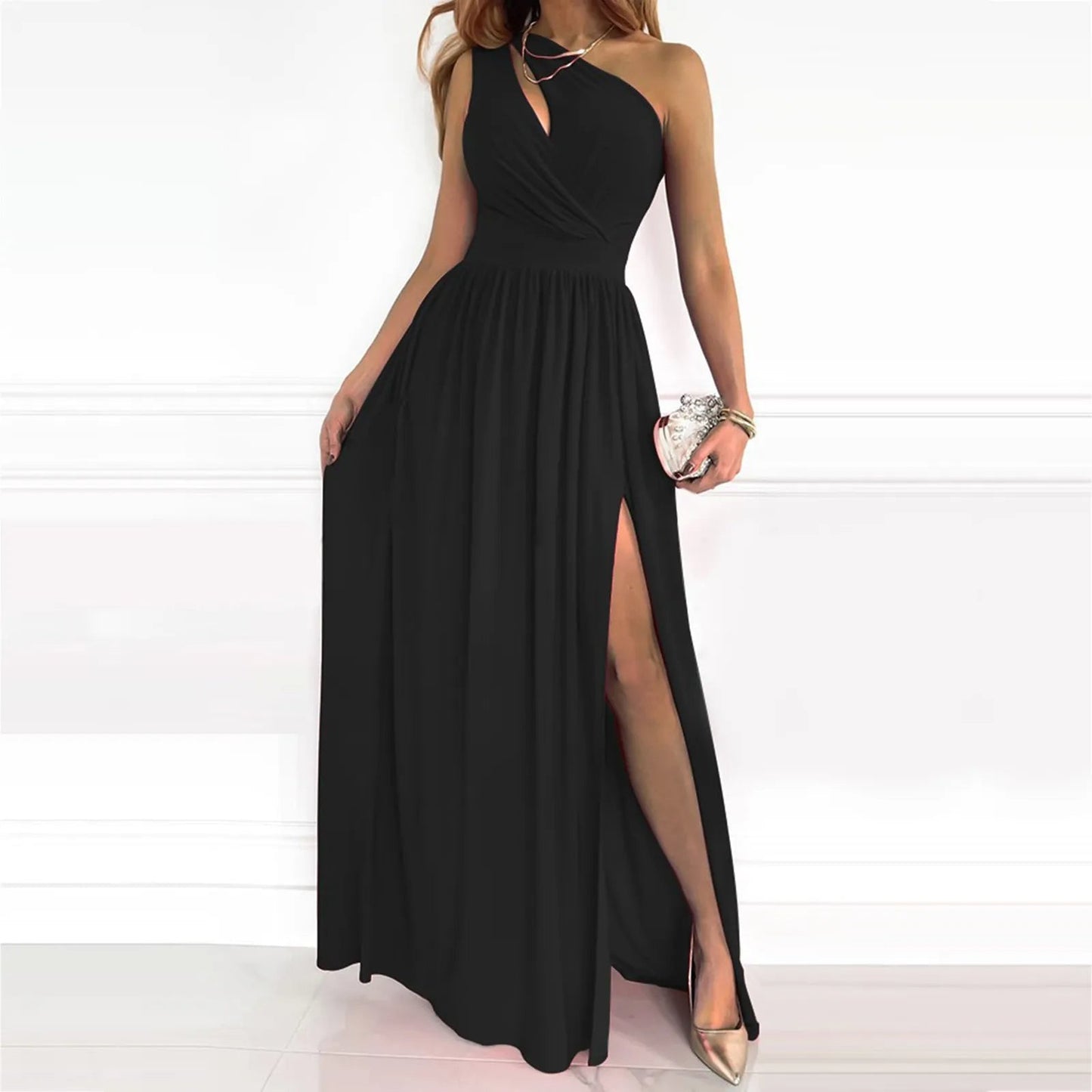 Women's Gala Dress Asymmetric High Split Luxury Polyester