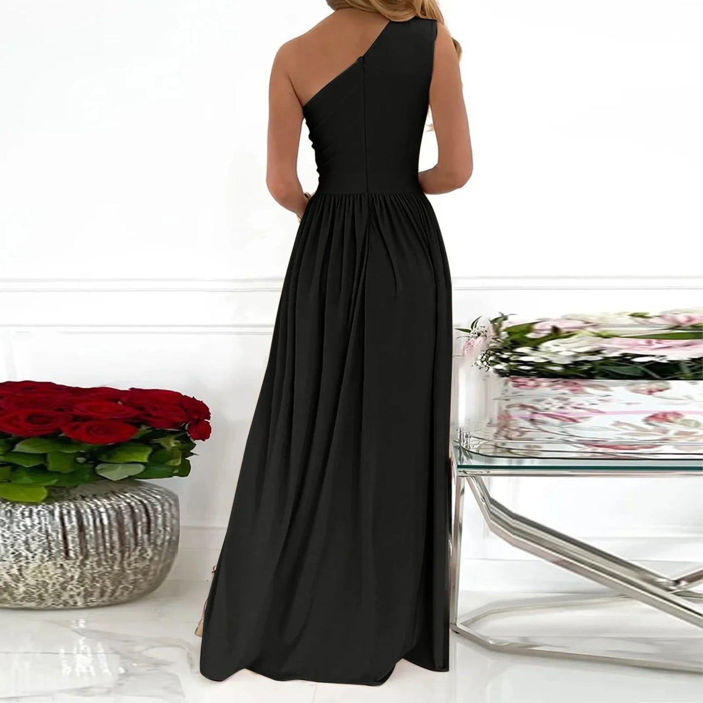 Women's Gala Dress Asymmetric High Split Luxury Polyester