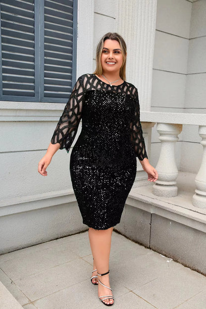Women's Gala Dress Lace With Sequins Elegant Mini Dress