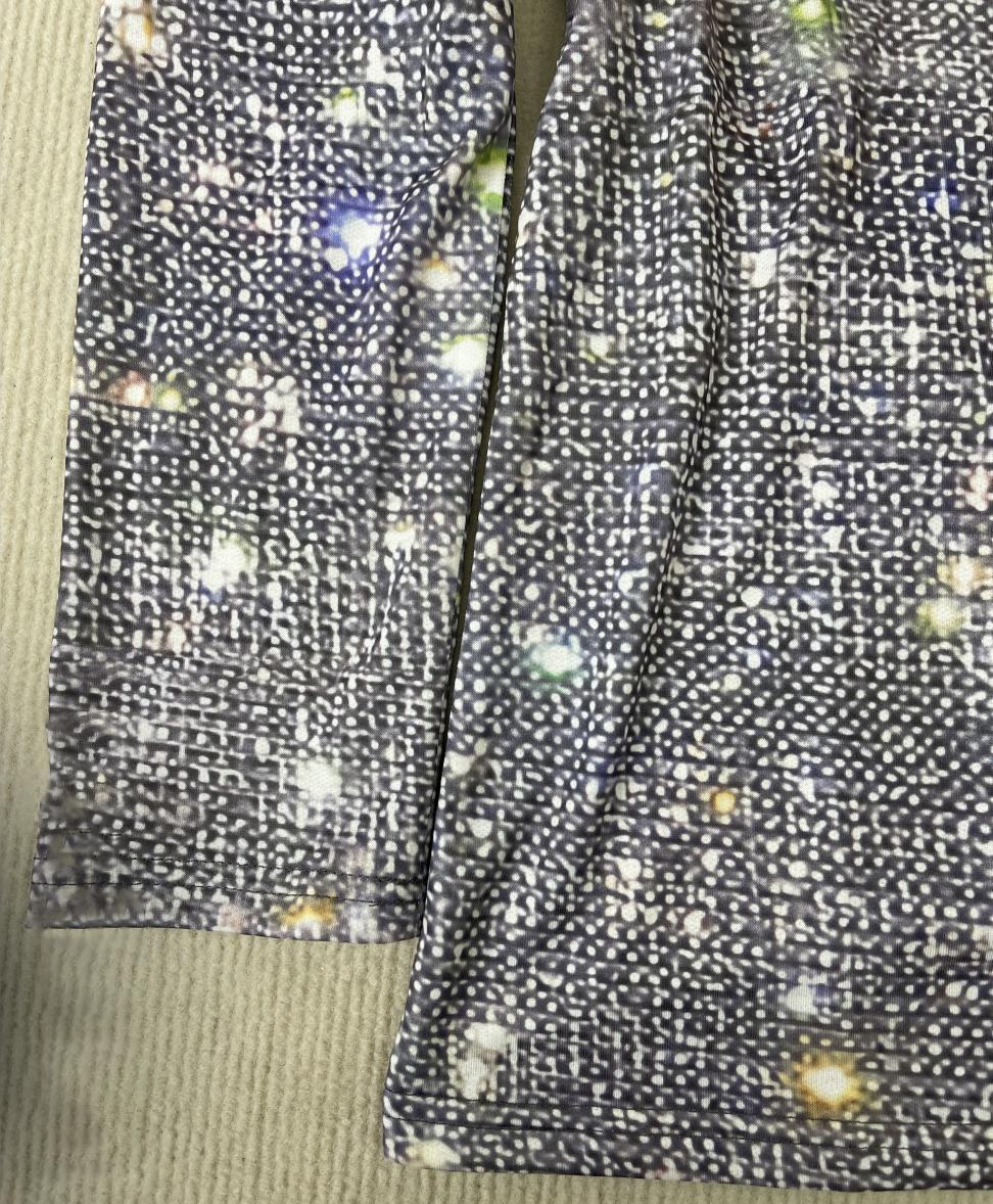 Women's Glitter Top V-Neck Long Sleeves Metallic Spandex
