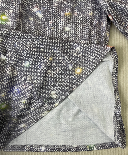 Women's Glitter Top V-Neck Long Sleeves Metallic Spandex