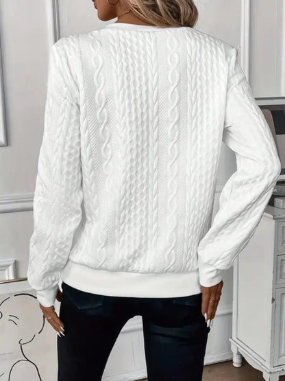 Women's Half Zip Textured Sweatshirt
