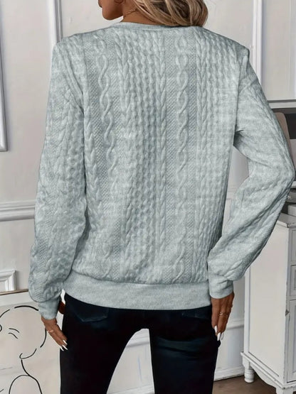 Women's Half Zip Textured Sweatshirt