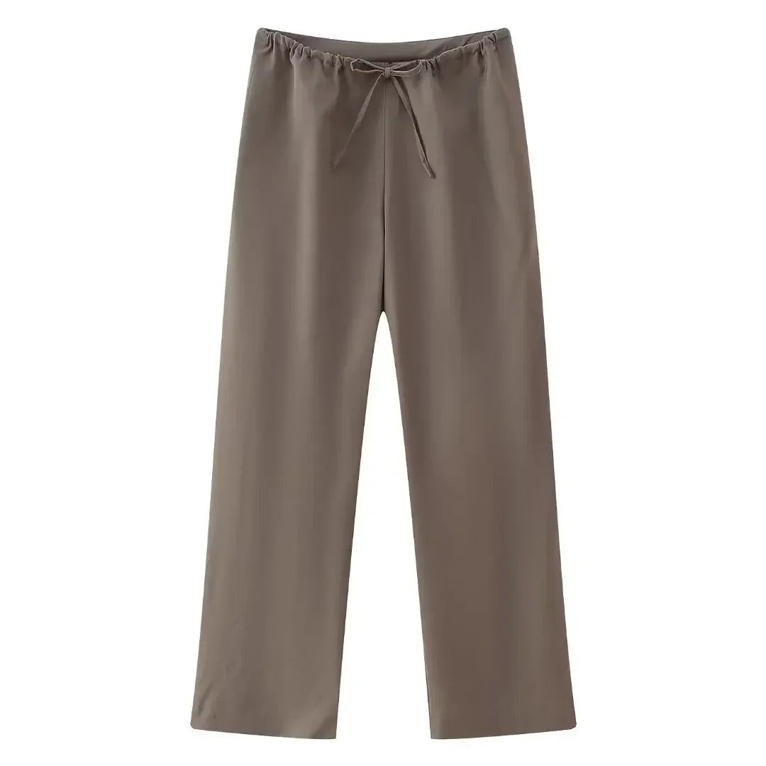 Women's Halter Neck Top & Straight Trousers Set