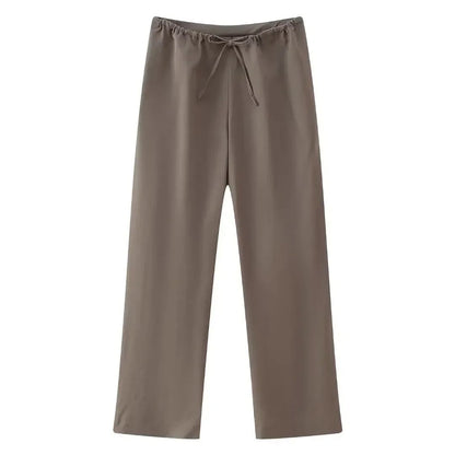 Women's Halter Neck Top & Straight Trousers Set