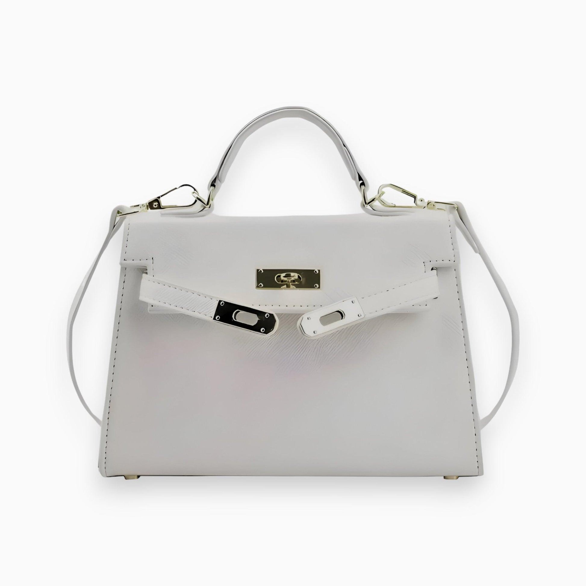 Women's Handbag Metal Closure Geometric Design