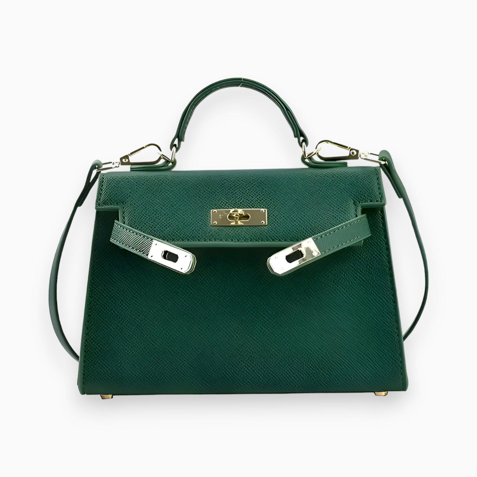 Women's Handbag Metal Closure Geometric Design