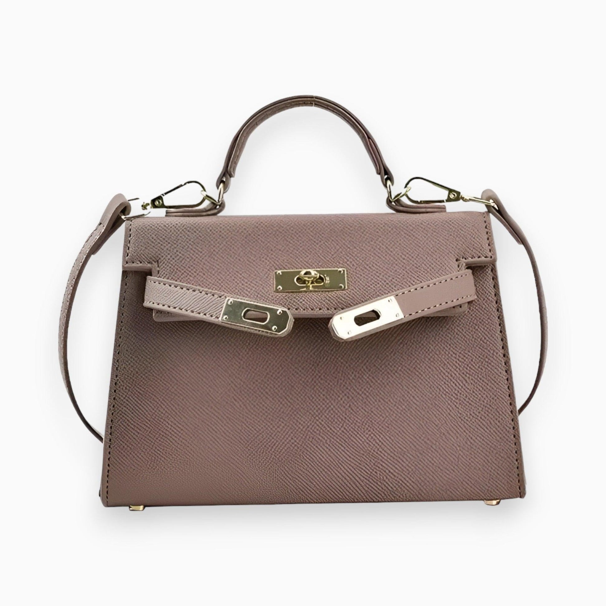 Women's Handbag Metal Closure Geometric Design