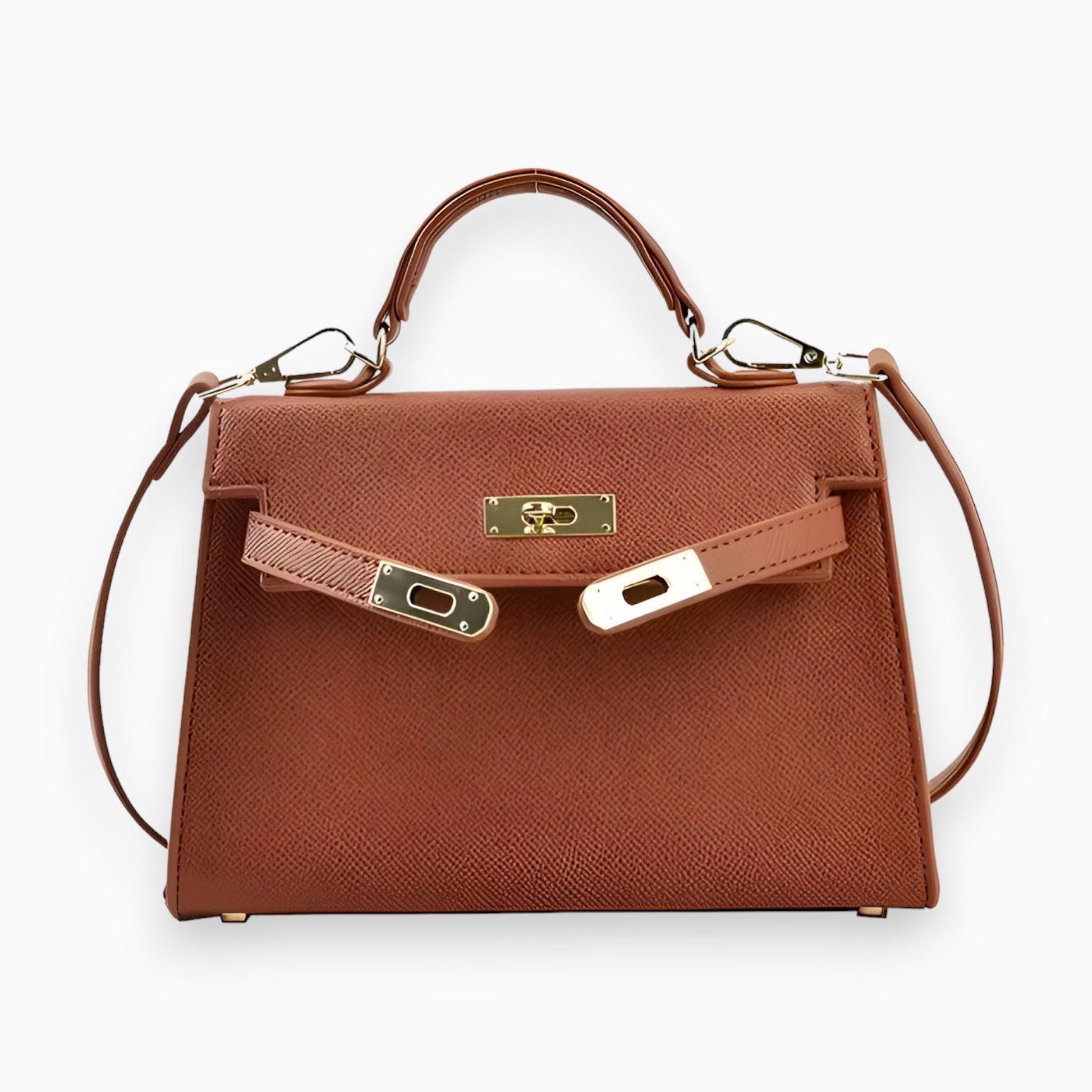 Women's Handbag Metal Closure Geometric Design