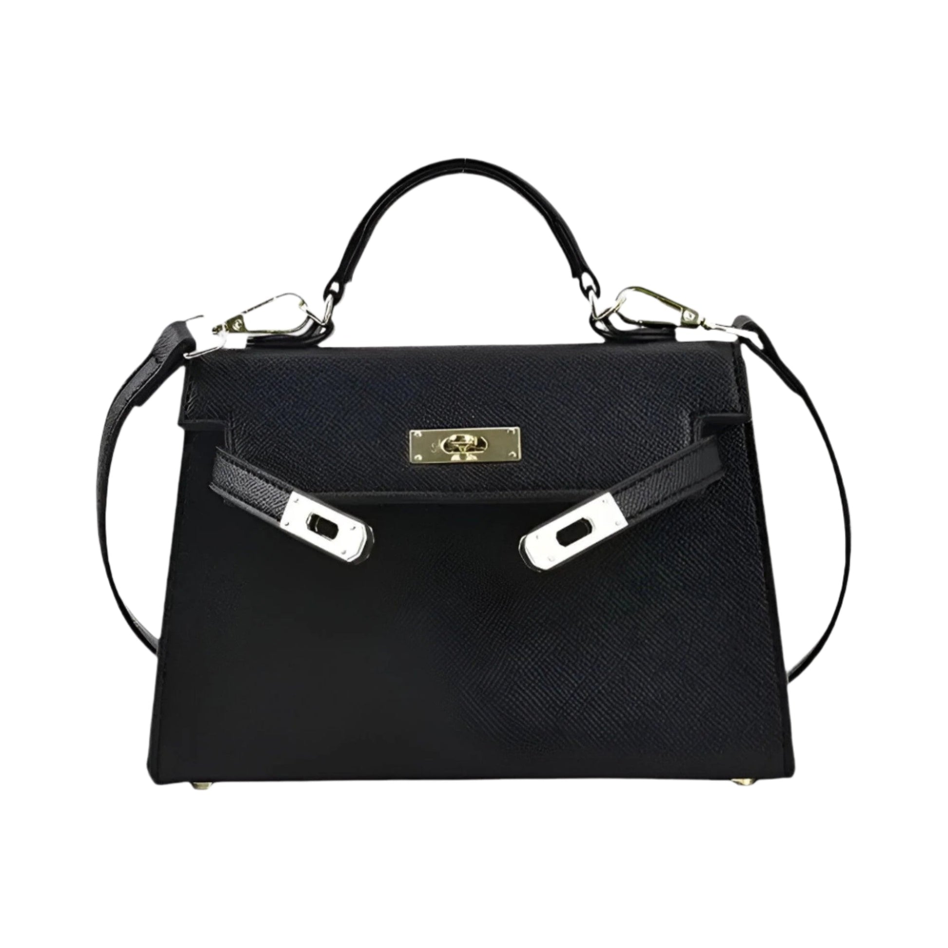 Women's Handbag Metal Closure Geometric Design