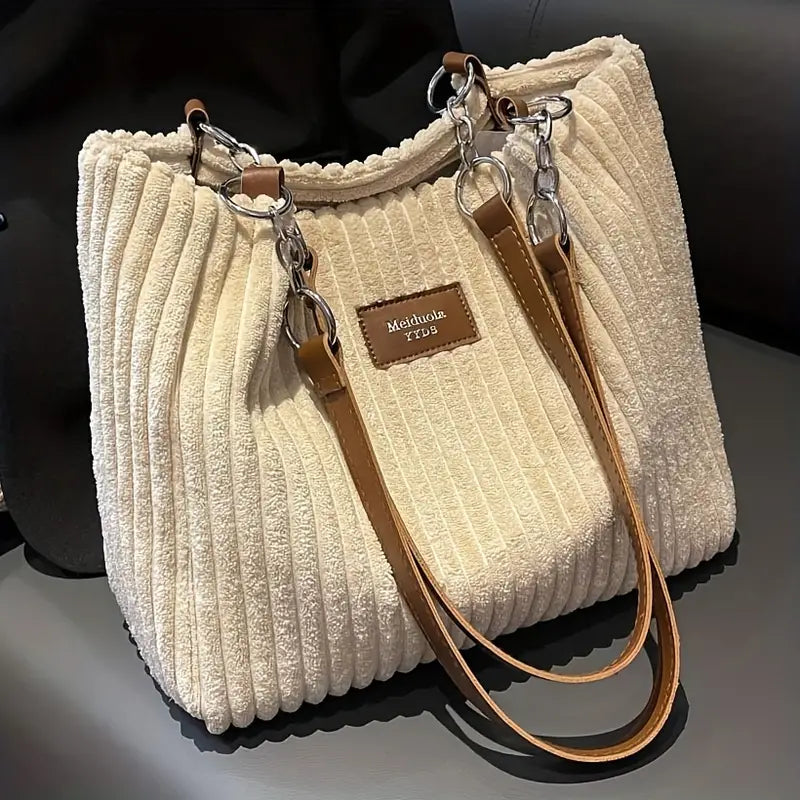 Women's Handbag Minimalist Corduroy Elegant Spacious Bag