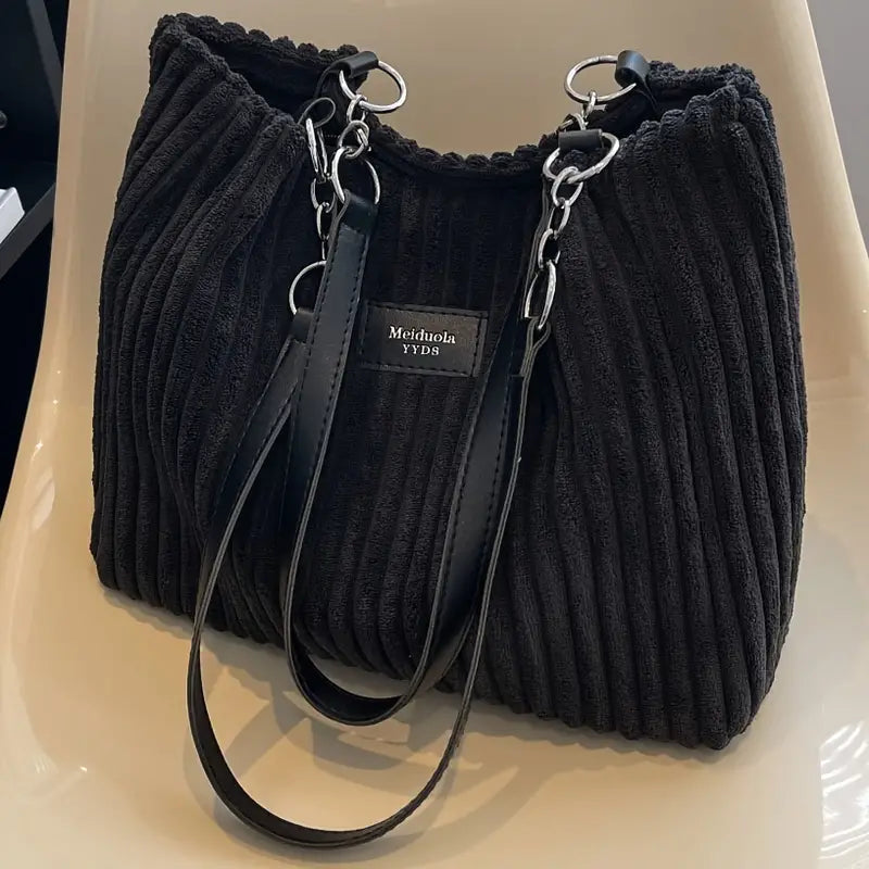Women's Handbag Minimalist Corduroy Elegant Spacious Bag