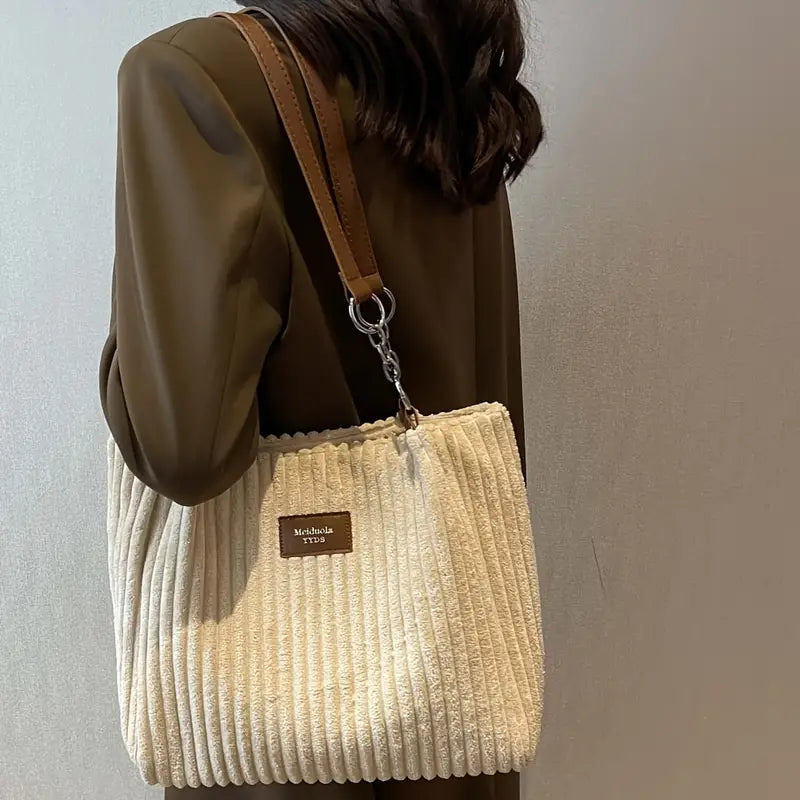 Women's Handbag Minimalist Corduroy Elegant Spacious Bag