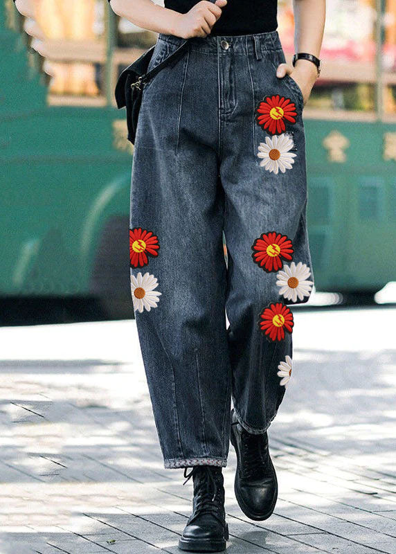 Women's Harem Pants High Waist with Pockets Casual Cotton Blend