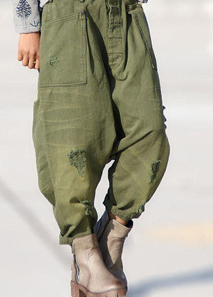 Women's Harem Trousers with Pockets and Holes