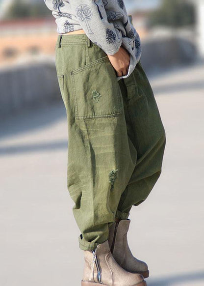 Women's Harem Trousers with Pockets and Holes