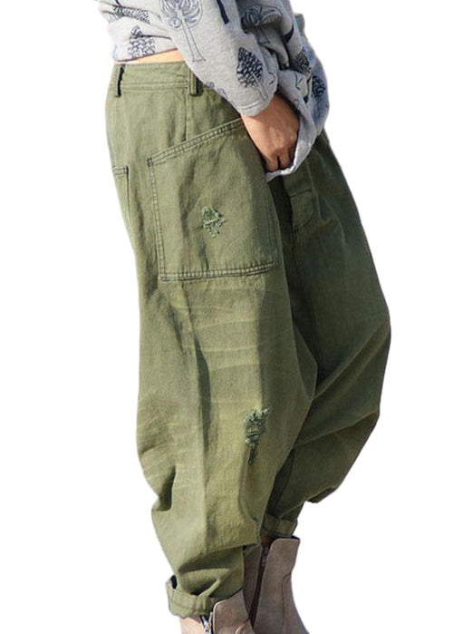 Women's Harem Trousers with Pockets and Holes