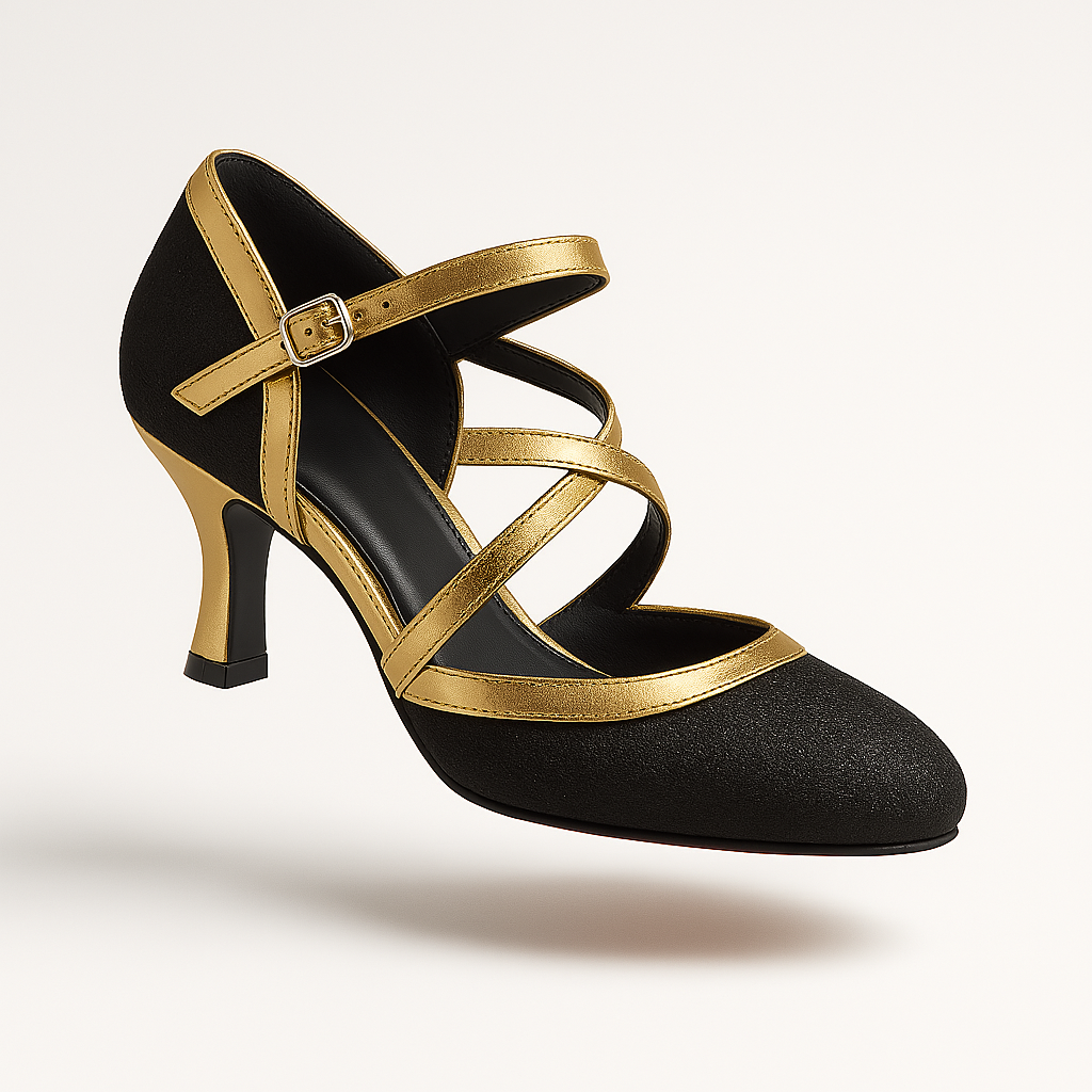 Women's Heels Double Strap Shiny
