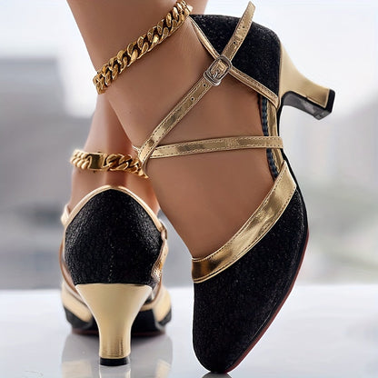 Women's Heels Double Strap Shiny