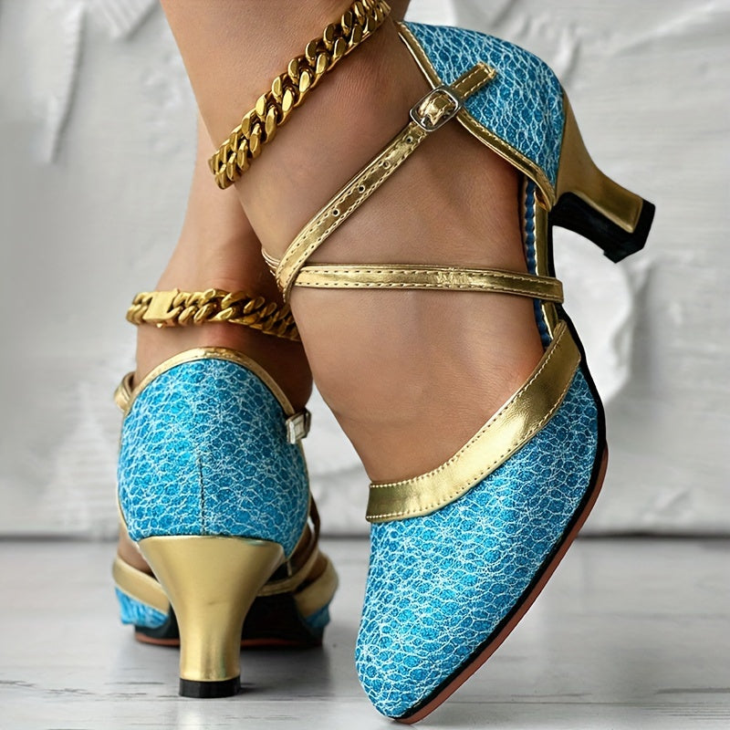 Women's Heels Double Strap Shiny