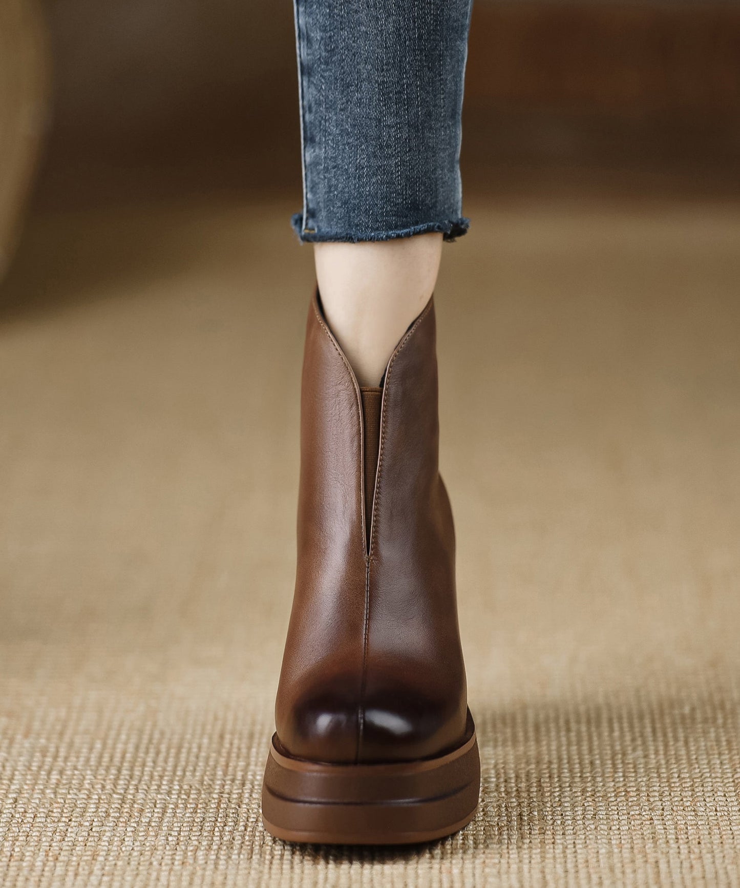 Women's High Heeled Zipped Boots