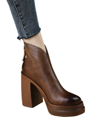 Women's High Heeled Zipped Boots