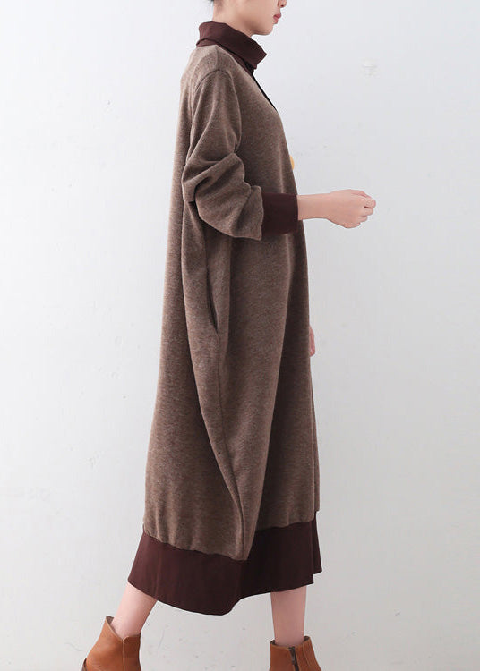 Women's High Neck Dress Loose Fit Casual
