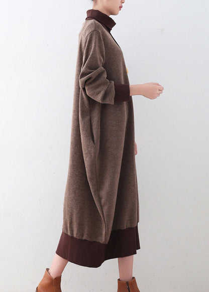 Women's High Neck Dress Loose Fit Casual